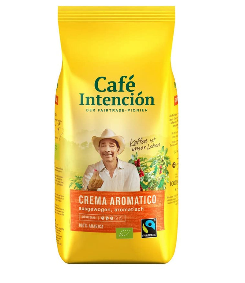 Fairtrade JJDarboven Café Intención Aromatico Café Crema, bio káva, celá zrna - 1kg - 4x