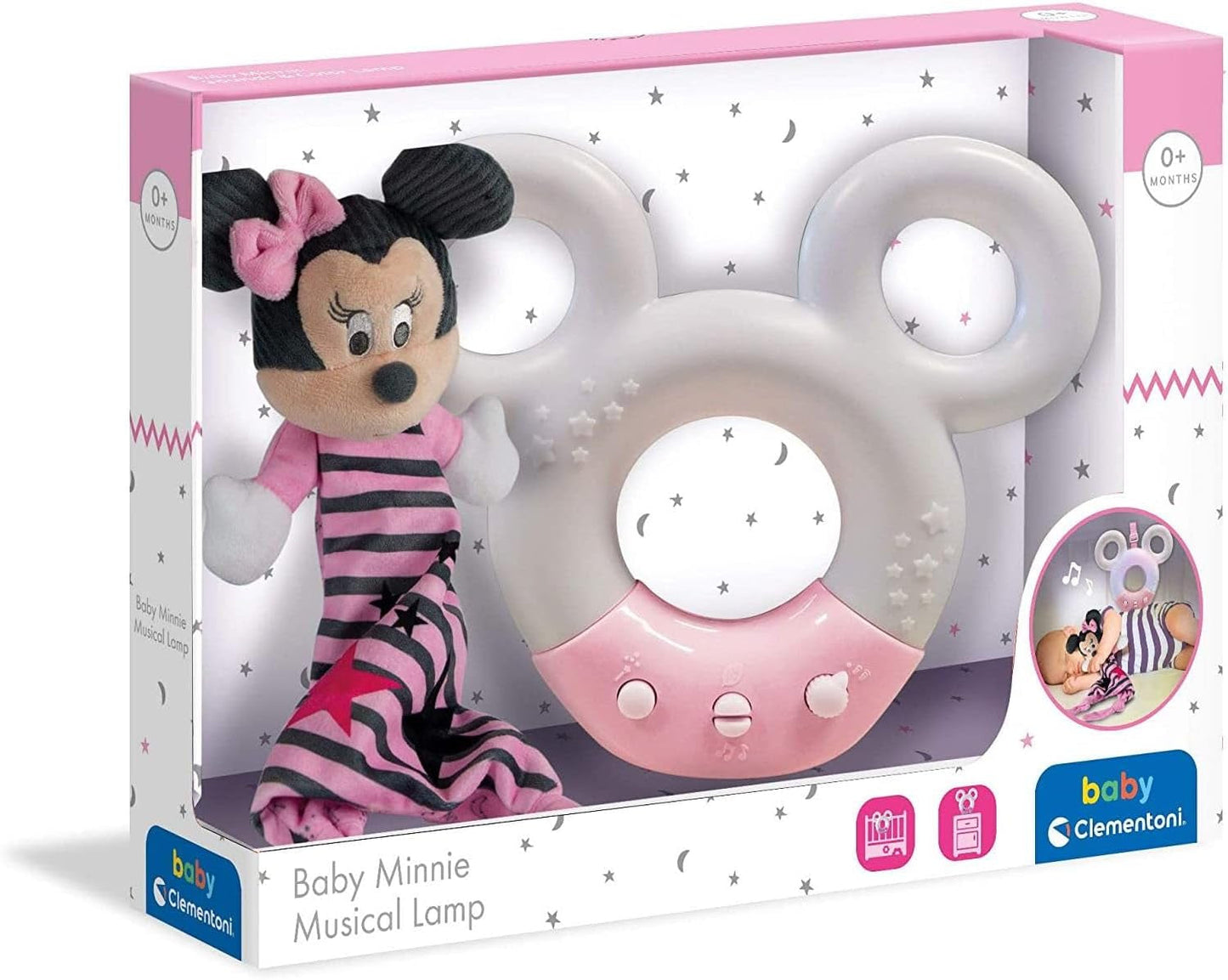 Clementoni 17396 Disney Baby Minnie Zvuková a barevná lampa Noční světlo Bílá Hudba 0 měsíců + Jucarii Bebe Naty Shop