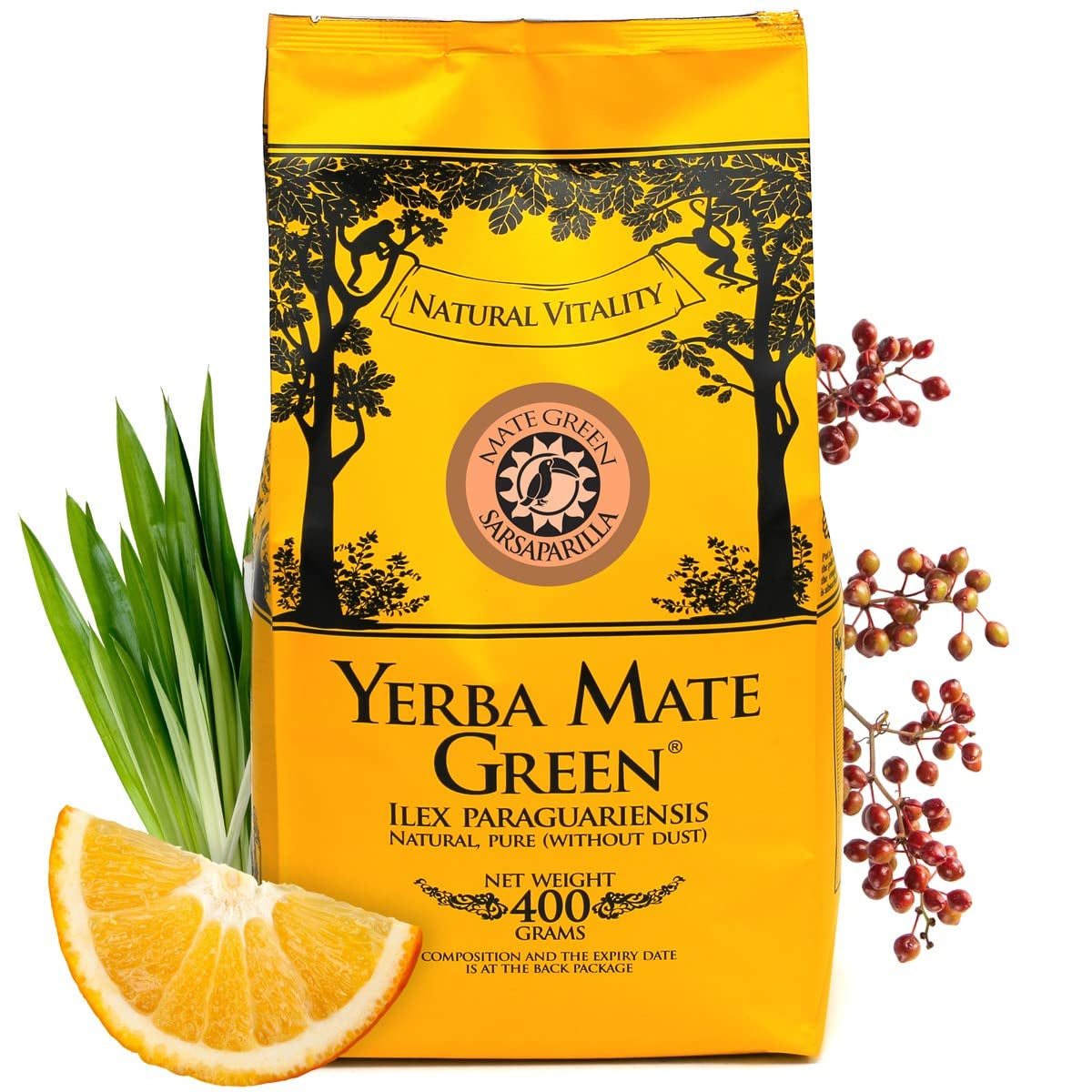 Yerba SARSAPARILLA 400G ● Sladký a osvěžující čaj Maté ● Listy Sarsaparilla ● Čaj Maté z listů Maté ● Čaj Yebra Maté s GUARANA 50G ● Sypaný čaj Yerba Maté 450G ● Vegan