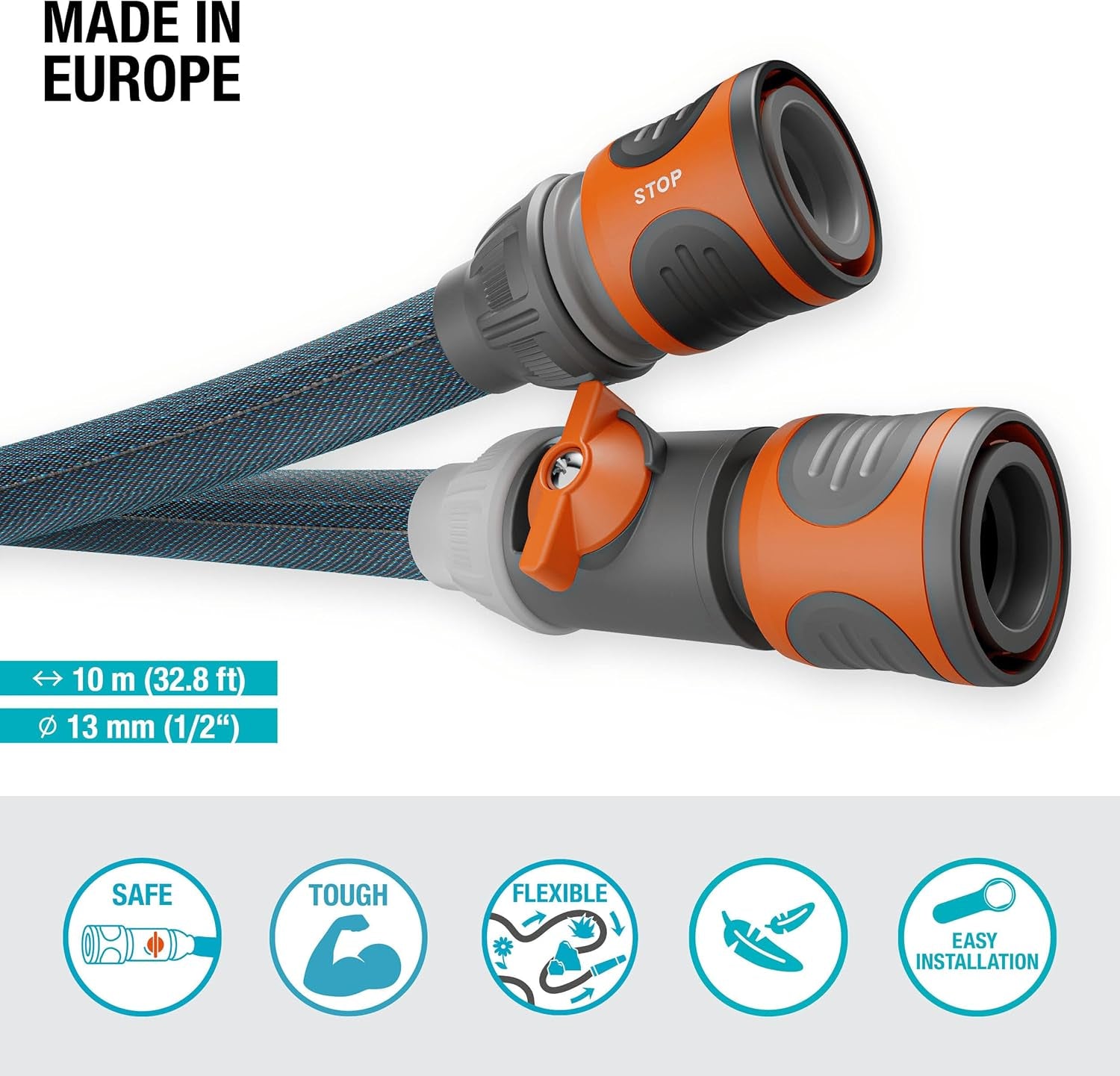 Textilní hadice Gardena Liano Xtreme 1/2", sada 10 metrů + vnitřní adaptér