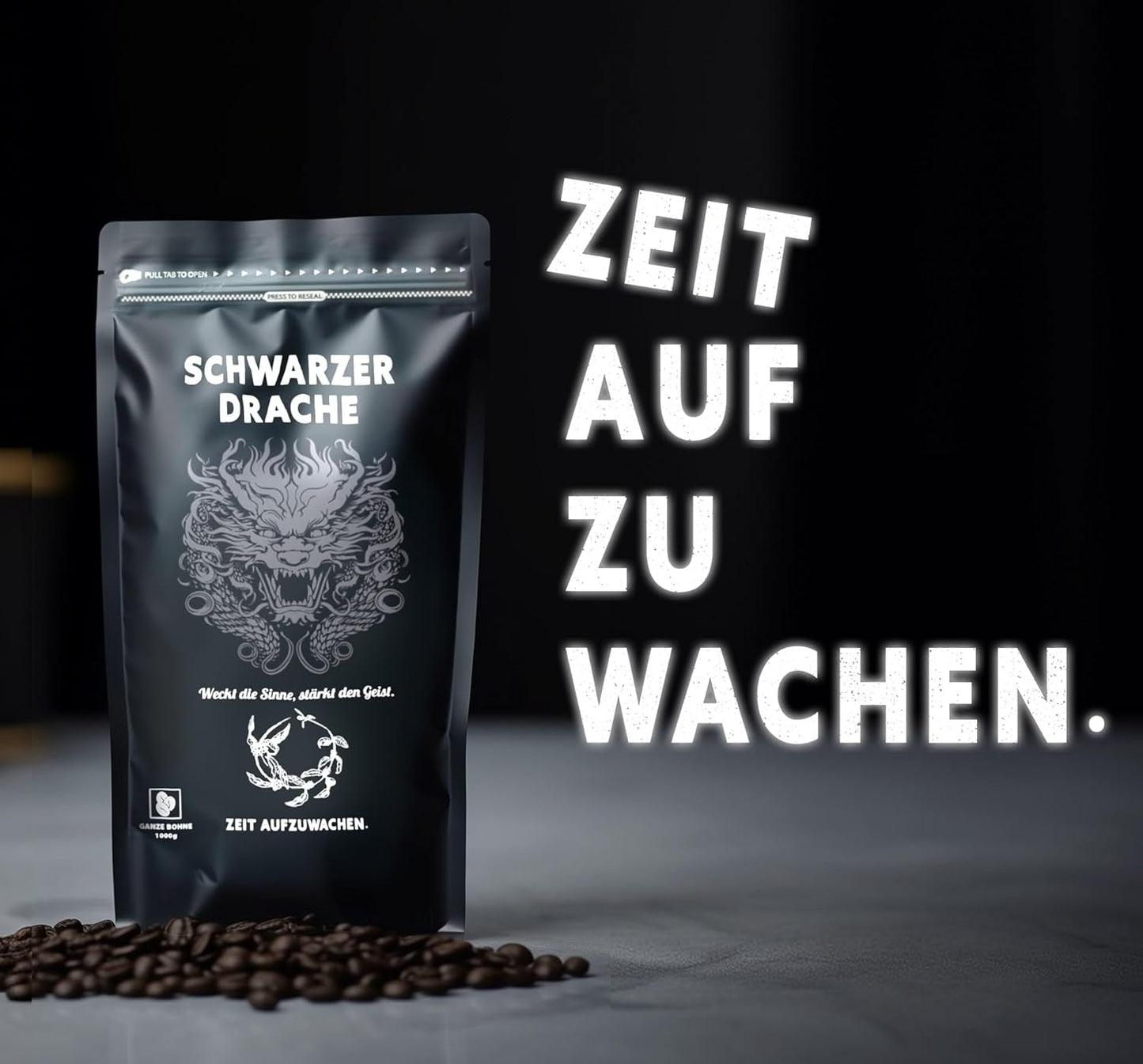Black Dragon Espresso 100% Robusta - Extra silná pražená kávová zrna - Velmi silná a plná káva s vysokým obsahem kofeinu - Velmi silné espresso
