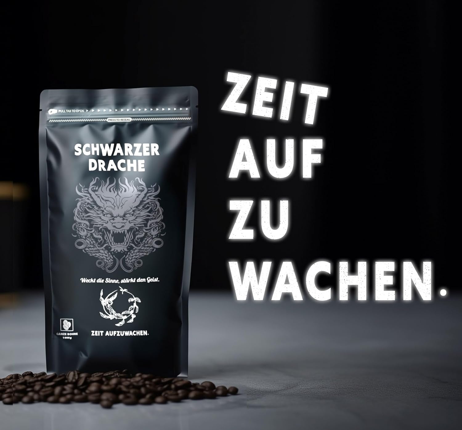 Black Dragon Espresso 100% Robusta - Extra silná pražená kávová zrna - Velmi silná a plná káva s vysokým obsahem kofeinu - Velmi silné espresso