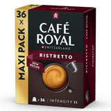 Café Royal Ristretto – kávové kapsle kompatibilní s Nespresso®, 100% Arabica, intenzivní, tmavé pražení, intenzita 11/12, Rainforest Alliance, 36 kapslí