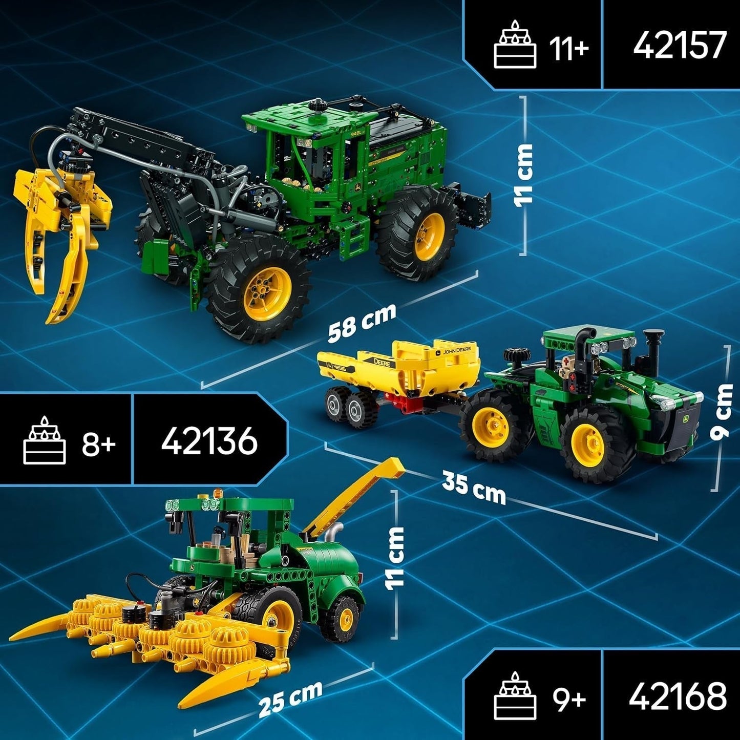 LEGO Technic John Deere 9620R 4WD traktor se sklápěcím přívěsem Klasická farmářská hračka pro děti Kluky a dívky 8letá sběratelská stavebnice modelu 42136 Stavebnice Besuche den LEGO-Store