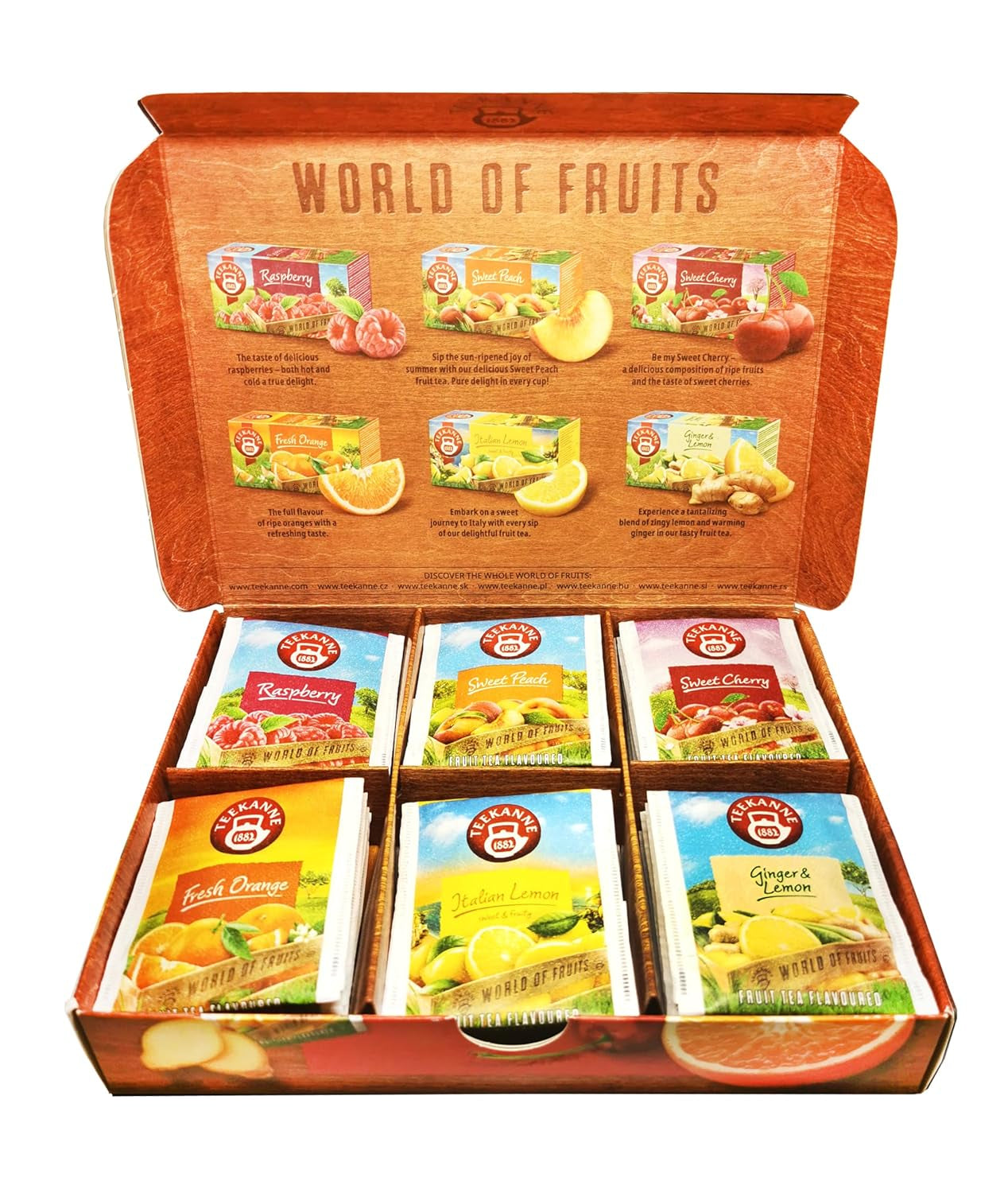 Teekanne World of Fruits (NOVÁ EDICE) - Krabice s výběrem ovocných čajů - 6 příchutí * 5 čajových sáčků