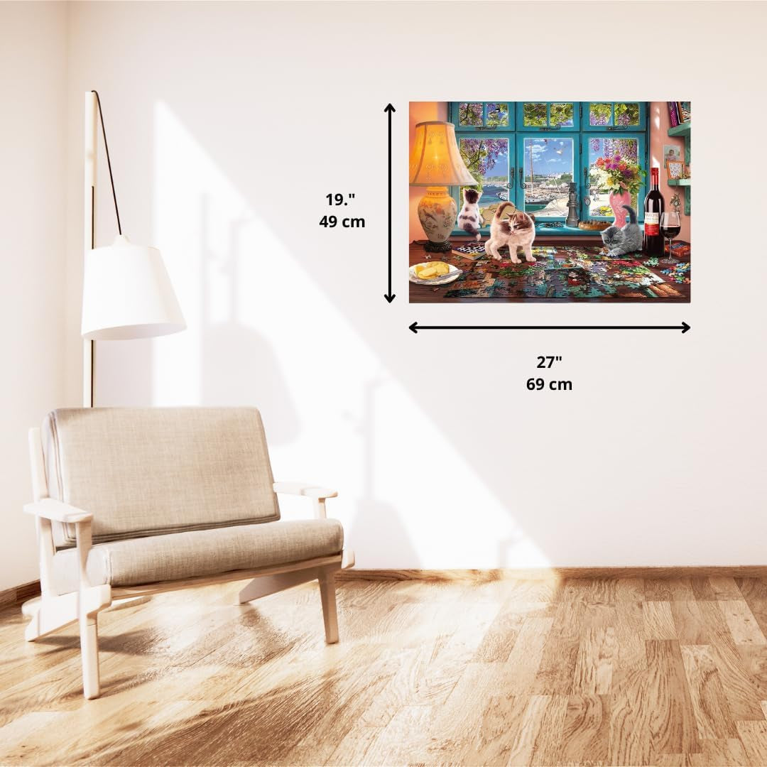 Schmidt Spiele 58344 U stolu s puzzle, 1000dílné puzzle Puzzle Naty Shop