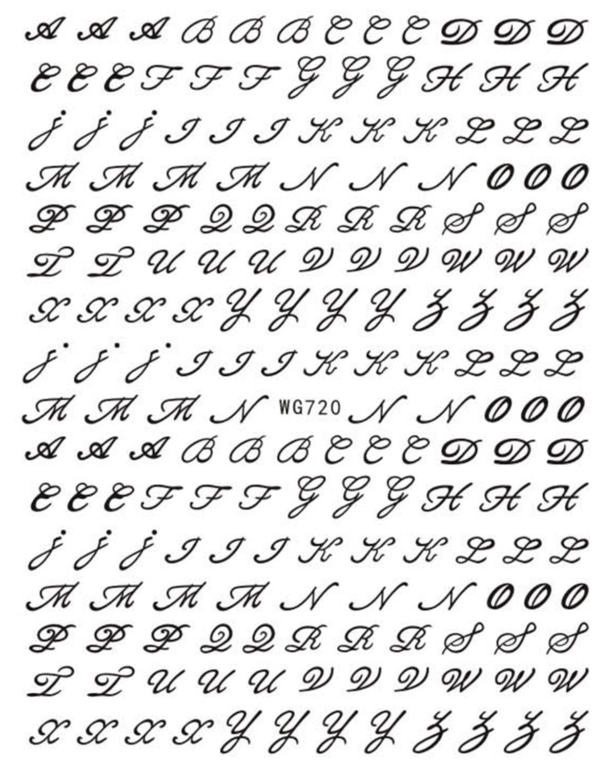 6 Blatt Nagelsticker Alte Alphabetzahlen Nagelaufkleber Selbtklebend Alte Briefe Nail Art Sticker Dekoration Nageldesign Zubehör