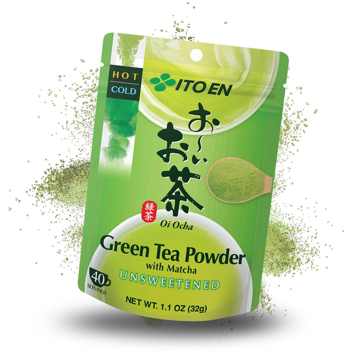 ITO EN Oi Ocha Instantní zelený čaj v prášku s matchou - Neslazený zelený čaj matcha z Japonska - 1 x 32 g