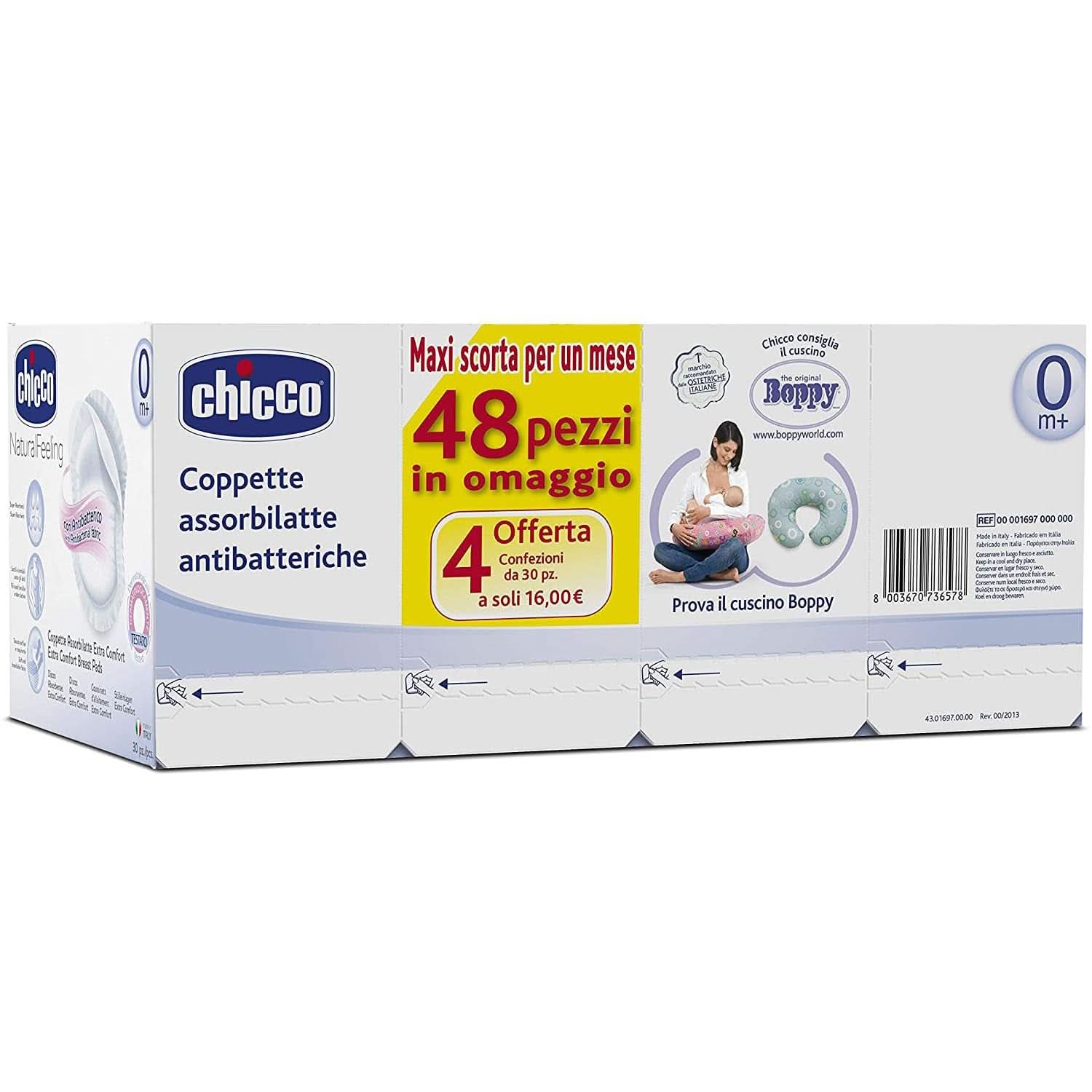 Chicco ochranné vložky na bradavky, antibakteriální, 4 týdny, 120 kusů Příslušenství Jídlo a kojení Bebe Naty Shop