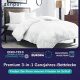 Prémiová peřina 200X200Cm 4 roční období, peřina pro všechna roční období 200X200 - teplá v zimě a chladivá v létě, 2 kombinovatelné povlaky na přikrývky 200X200 Peřiny a přikrývky Naty Shop