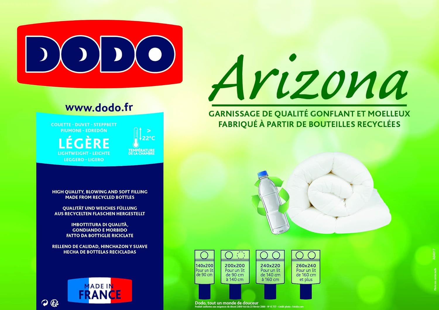 DODO Couette přikrývka Arizona, světlá, polyester, bílá, 140/200 Přikrývky a přikrývky Naty Shop