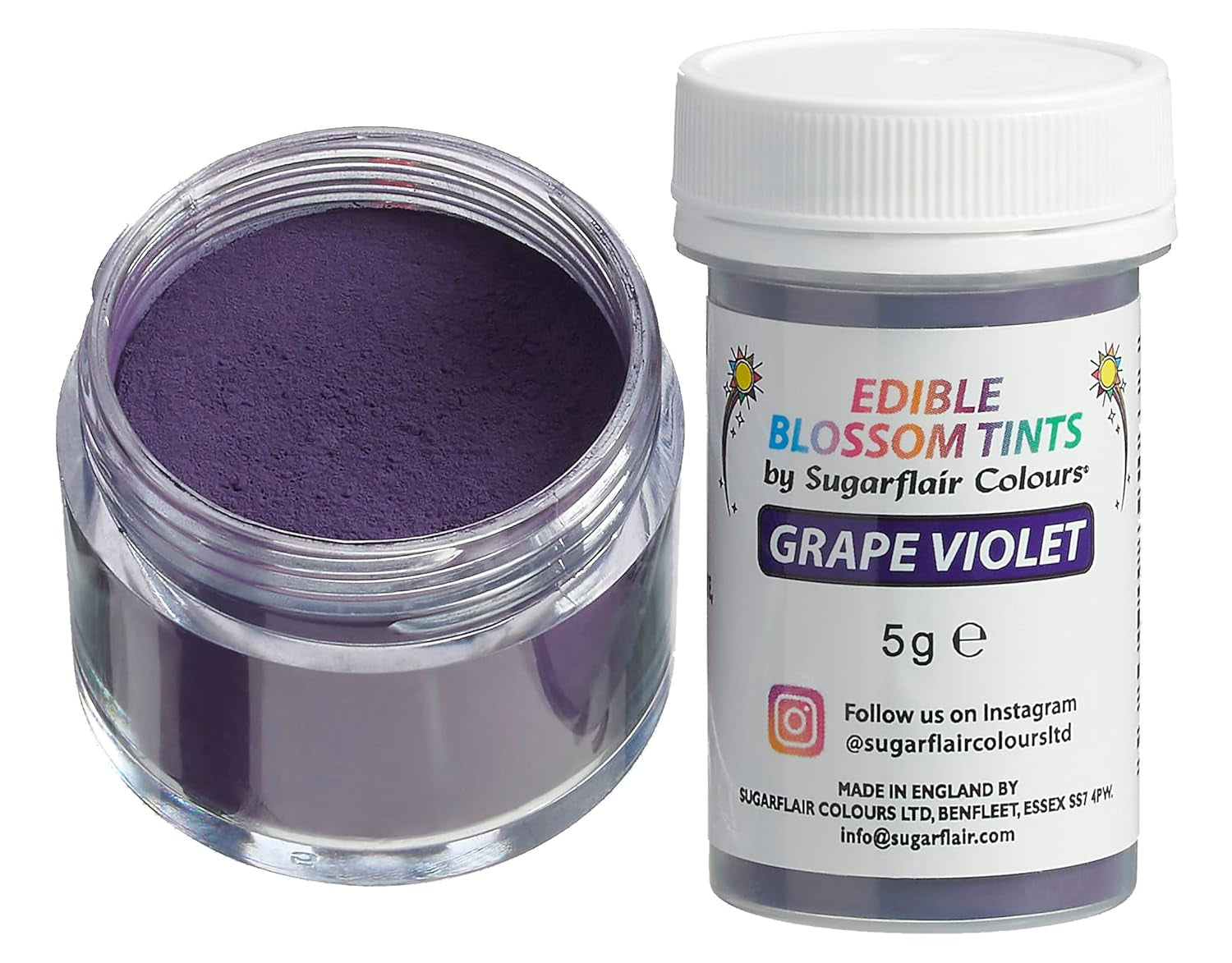 Sugarflair Blossom Tint Dust Grape Violet Food Coloring Powder - Potravinářský prášek pro ozdoby dortů, fondán, polevu, čokoládu, máslový krém, makronky a další - 5G
