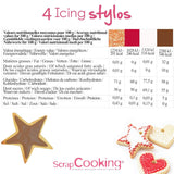 Scrapcooking - 4dílné popisovače: zlaté, čokoládové, bílé a červené - dekorativní jedlá pera pro psaní a kreslení na zákusky, dorty a sušenky