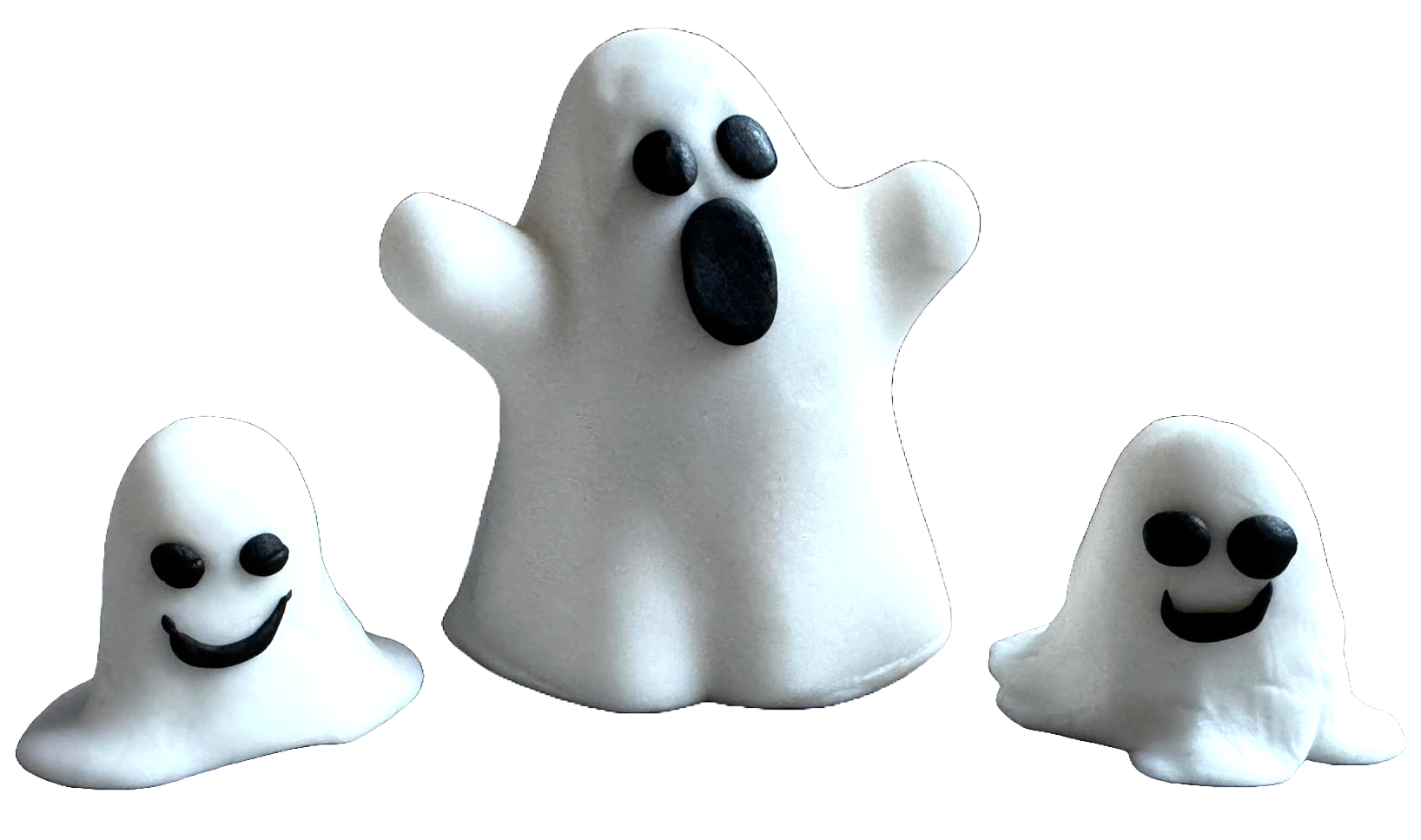 Sada 3 jedlých ozdob z cukrové pasty, Halloween, Dekorace z cukrové pasty Ghost Family Naty Shop