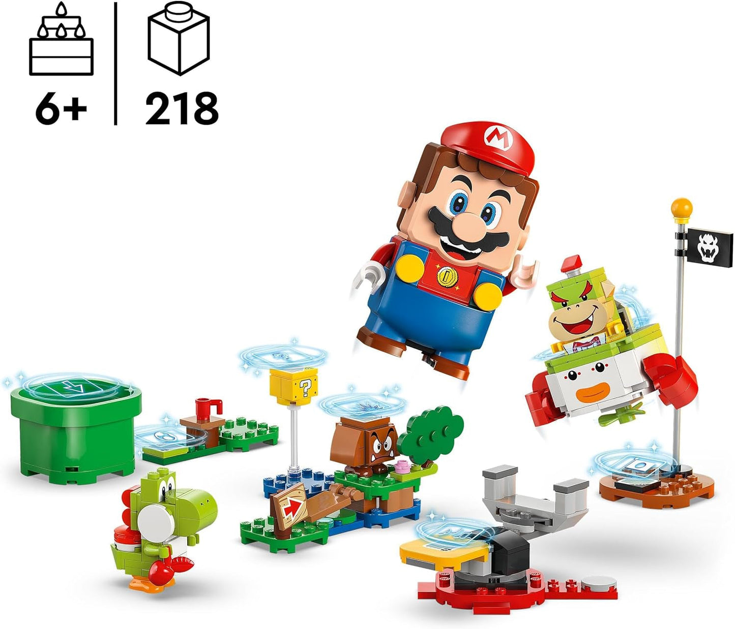 LEGO Super Mario Dobrodružství s interaktivním Mariem, sada vozíků pro klauna, hračka Yoshi, dárek pro Nintendo pro chlapce, dívky a hráče od 6 let 71439 Stavebnice Besuche den LEGO-Store
