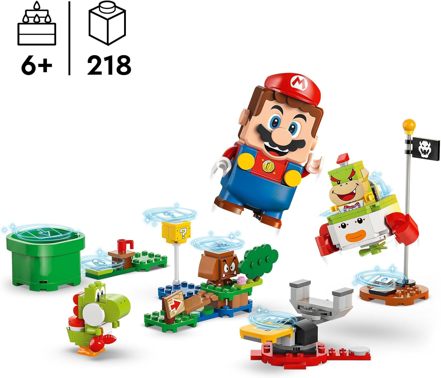 LEGO Super Mario Dobrodružství s interaktivním Mariem, sada vozíků pro klauna, hračka Yoshi, dárek pro Nintendo pro chlapce, dívky a hráče od 6 let 71439 Stavebnice Besuche den LEGO-Store