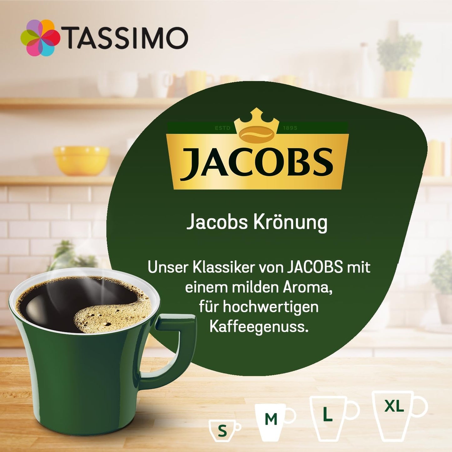 Tassimo Kapseln Jacobs Krönung, 5 x 16 padů, 80 Kaffeekapseln