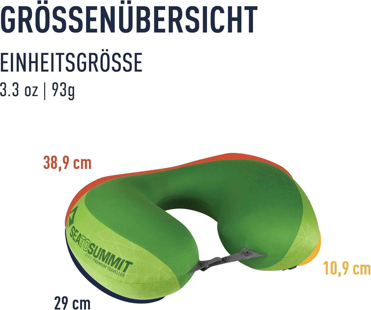 Sea to Summit - Eros Premium bederní opěrný polštář - Nafukovací opěrný polštář - Zádový reliéf - 50D Polyesterový materiál - Kompaktní cestovní taška - Servis, cestování a výlety autem - Námořnická modř - 93 g