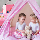 Modulová polička Relaxdays do dětského pokoje, design princess castle, plast, DIY skříňka s dvířky, HL: 128 x 110 x 37 cm, růžová