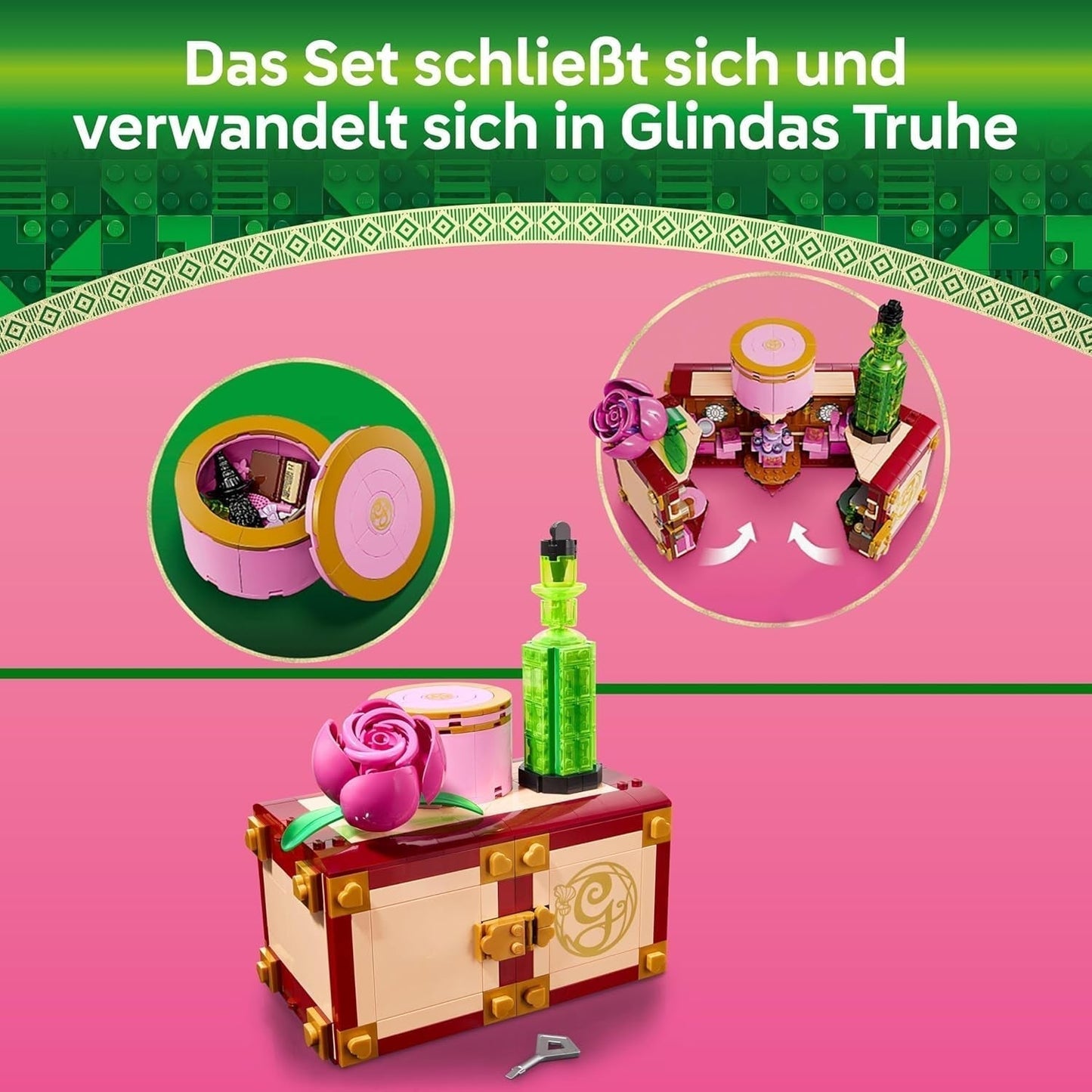 Ložnice LEGO Wicked Glinda a Elphaba - Domeček pro panenky se 2 mini panenkami Čarodějky ze země Oz, skvělými doplňky včetně květin a oblečení - Kreativní hračka pro dívky od 8 let a fanoušky - 75683 Stavebnice Besuche den LEGO-Store