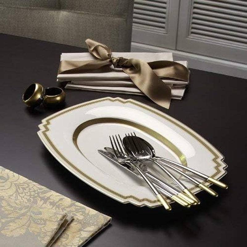 Villeroy & Boch - Ella Cutlery částečně pozlacené zlato, 30 kusů, 6 osob, vhodné do myčky, nerez Kitchen Naty Shop