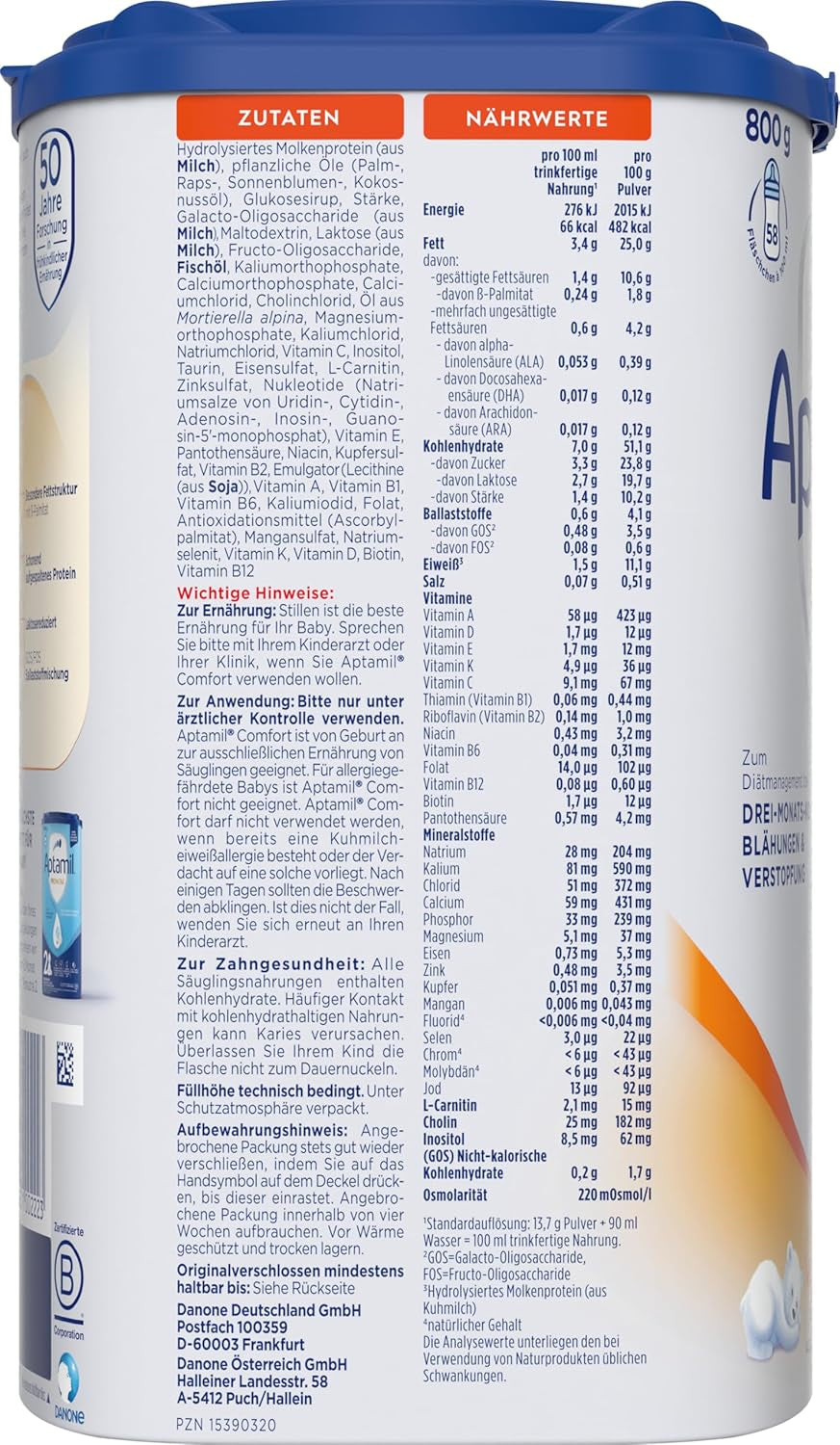 Aptamil Comfort - Speciální složení od narození - 1 x 800 g