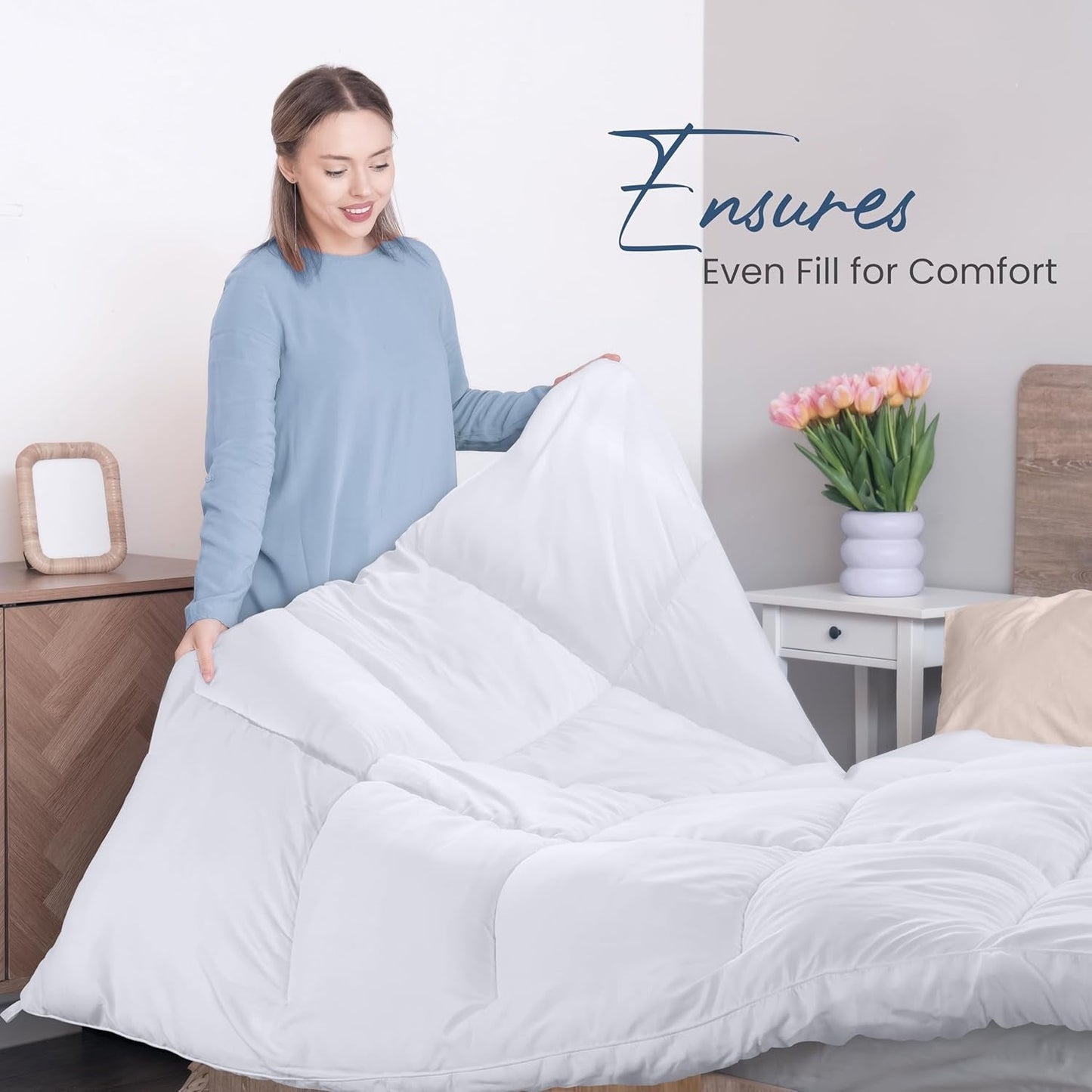 Povlečení Utopia FBA_B01JPECQF8 Dvojitá přikrývka, bílá, polyester, dvojče Přikrývky a přikrývky Naty Shop