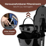 Clatronic® espresso kávovar | Automatický espresso kávovar na 12-14 šálků (cca 1,5 litru) | Espresso kávovar s filtrem a systémem proti odkapávání | 900W | Espressor KA 3473 černý