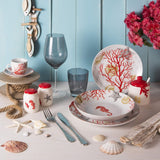 Stolní servis Excelsa Coral, 18 kusů, porcelán, červená