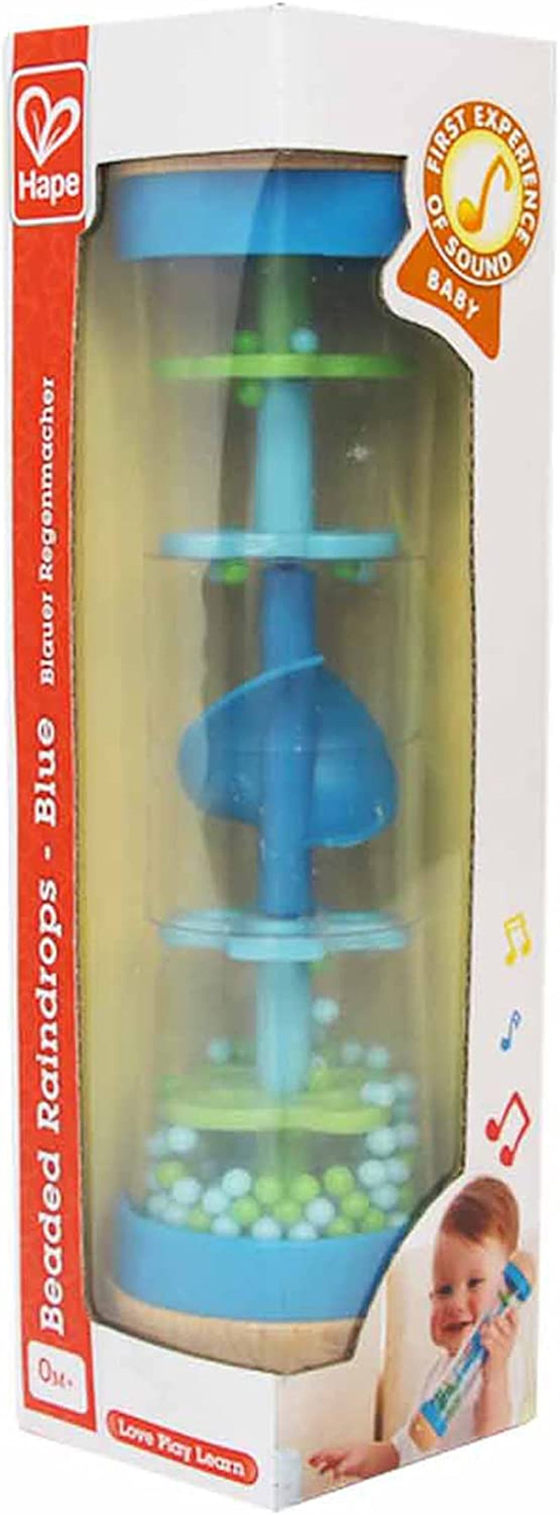 Hape rainmaker | mini hudební hračka s dřevěnými rolničkami, modrá Toys Bebe Naty Shop