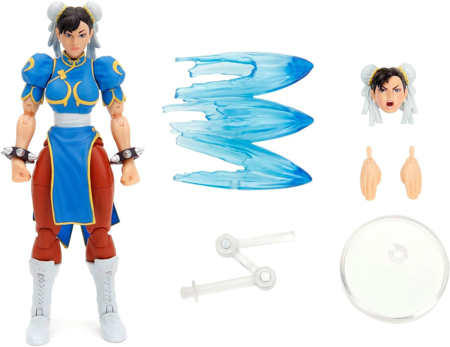 Figurka Jada Toys Street Fighter Guile (15 cm) - Street Fighter 2: The Final Challengers Sběratelská pohyblivá akční figurka s alternativní hlavou, rukama a doplňky, akční figurky starší 13 let Naty Shop Chun-Li