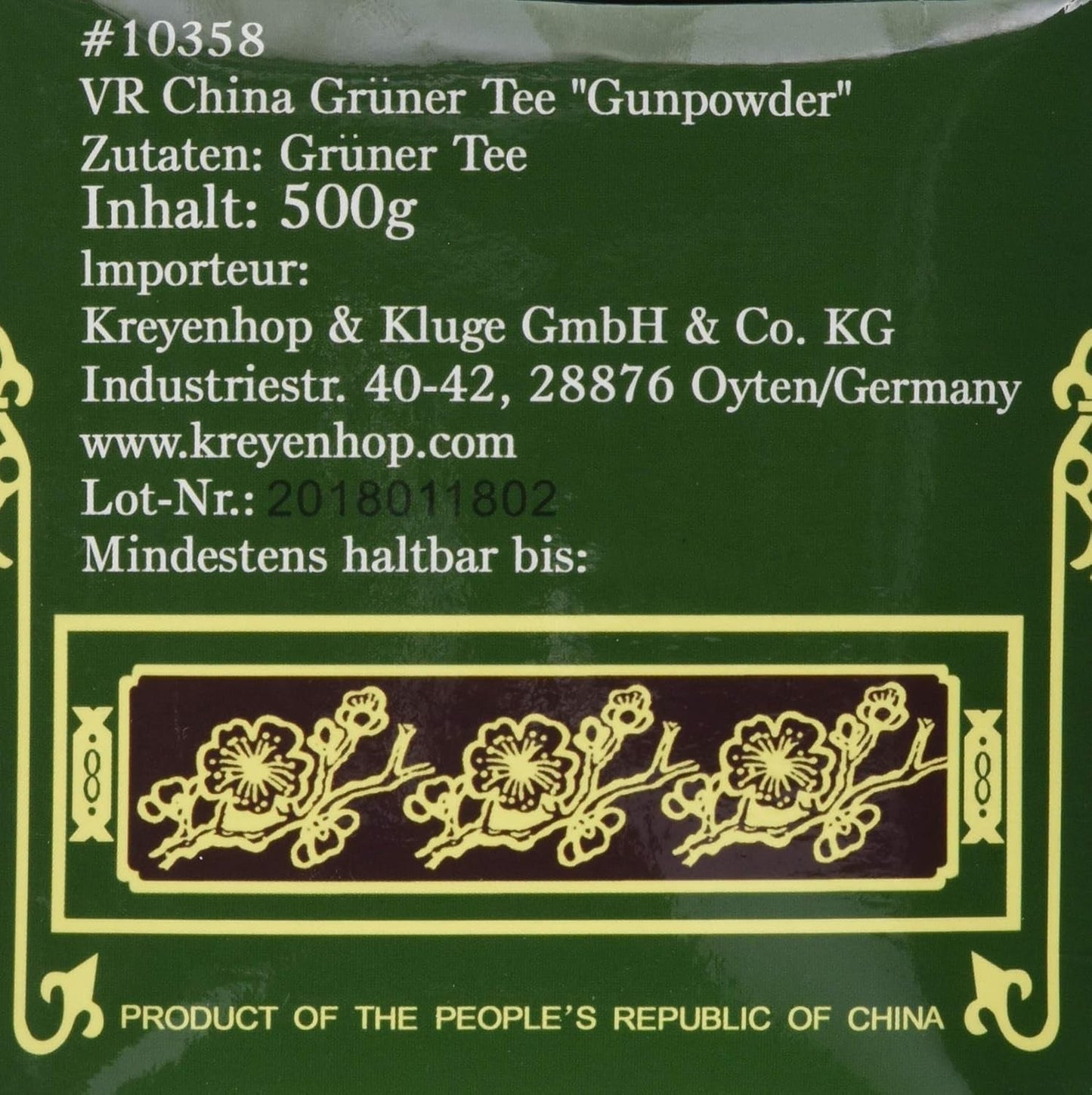Zelený čaj, Gunpowder, Geroll (1 balení 500 g)