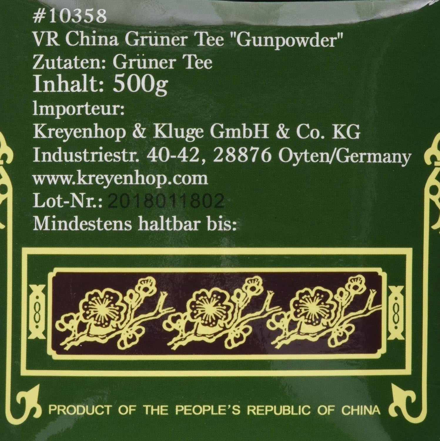 Zelený čaj, Gunpowder, Geroll (1 balení 500 g)