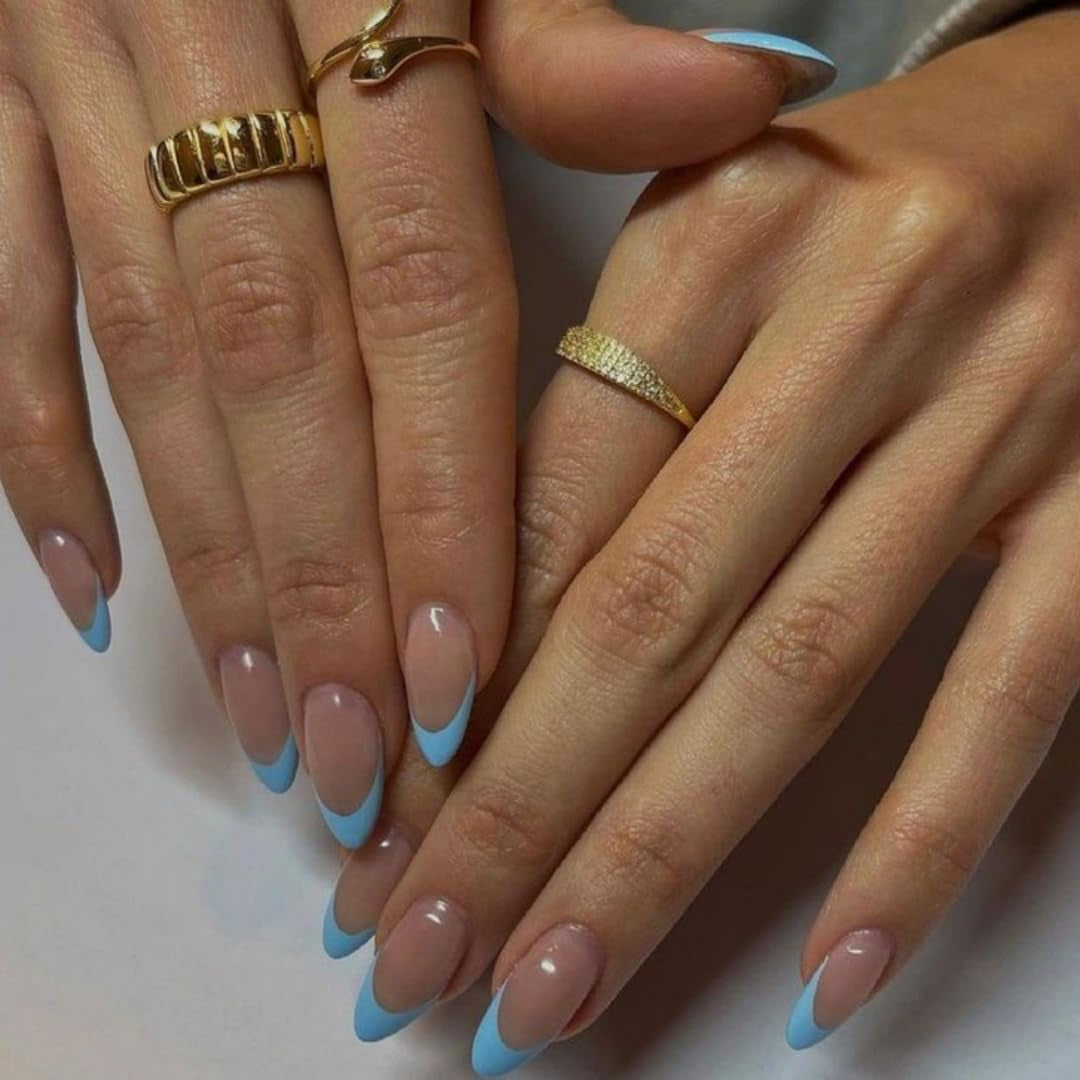 Dlouhé francouzské tipy Zlaté třpytivé lepidlo na dlouhé čtvercové nehty Glitter French Tip Sada umělých nehtů čtvercové umělé nehty pro ženy 24ks