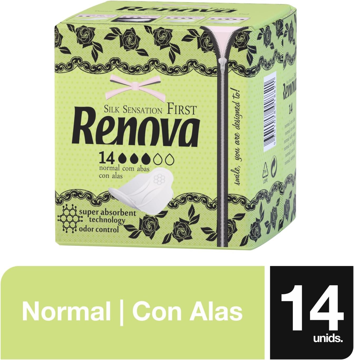 Renovujte první normální komprese s křídly | 14 tablet | Ultra tenký a super absorpční
