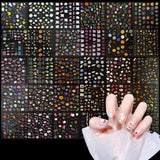 3D Nálepka na nehty Aurora 30 Blatt Gold Nálepka na nehty Selbstklebend Nagelaufkleber Holografisches Stern Herz Dekoration Nageldesign Zubehör