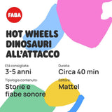 Zvuková figurka dinosauřího útoku Hot Wheels - příběhy a zvukové příběhy pro chlapce a dívky 3-5 let, hračka se vzdělávacím obsahem, italská verze Jucarii Bebe Naty Shop