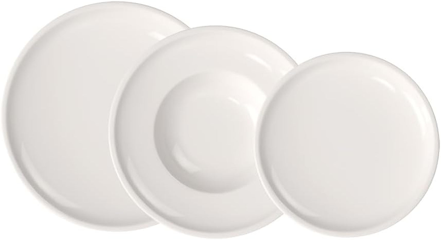 Villeroy & Boch - Artesano 6dílná sada nádobí pro 2, bílá, vhodná do myčky, vhodná do mikrovlnné trouby, sada příborů, sada talířů, jídelní talíře, snídaňové talíře, talíře, prémiový porcelán