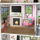Olivia's Little World Dreamland 3patrový interaktivní dřevěný domeček pro panenky s 13 nábytkem pro panenky Bílá TD-13632A