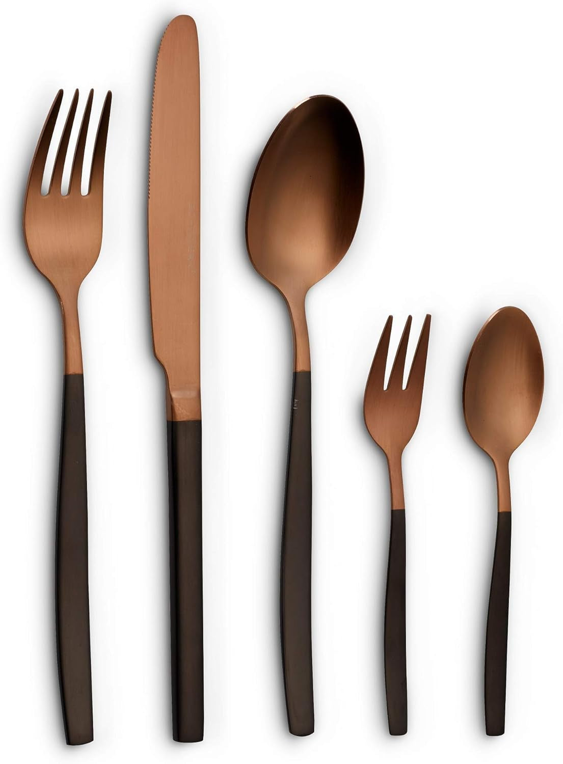 Sada příborů Echtwerk Positano Due-Bronze, černá edice, 20 kusů, kuchyň pro 4 osoby Naty Shop bronzová / černá