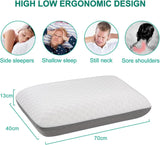 Polštář z paměťové pěny Fityou Polštář na podporu krku Ergonomický polštář na spaní Chladící polštář Oboustranný design Pratelný povlak na polštář (67,5X40X13Cm) Ortopedické polštáře na krk Naty Shop