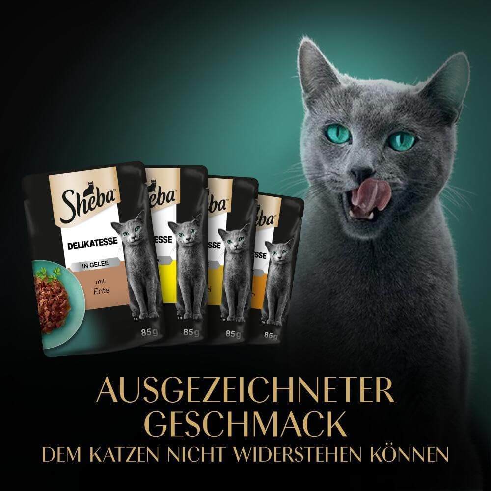 SHEBA Mokré krmivo pro kočky - 72 sáčků x 85 g - Drůbež v želé - Mokré krmivo pro kočky - 1 velké balení