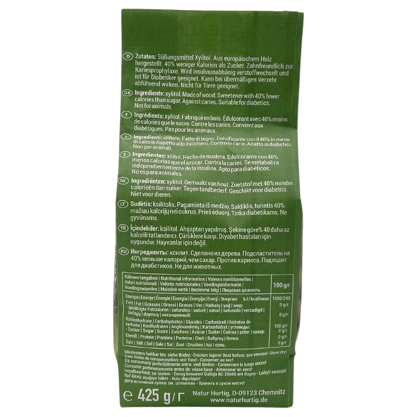 Březový cukr, 425 gramů Sweeteners Naty Shop