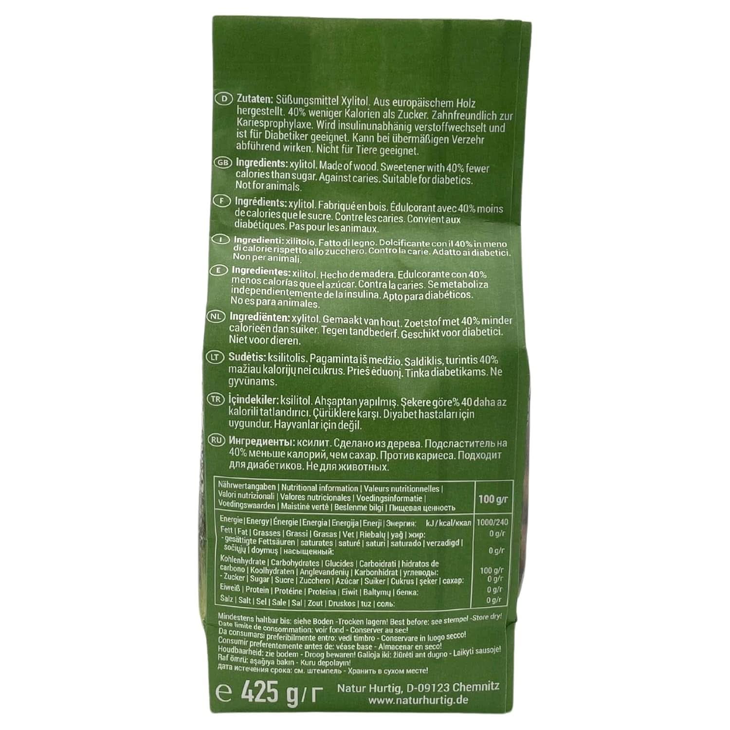 Březový cukr, 425 gramů Sweeteners Naty Shop