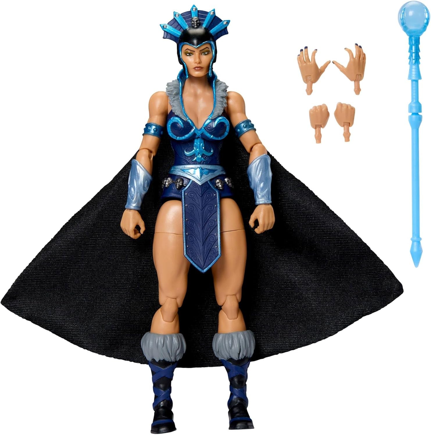 Masters of the Universe Mistrovská akční figurka Přibl. 18 cm vysoký, New Eternia Evil-Lyn, MOTU Toy Villainess, Čarodějka, 30 bodů pohybu, Hůlka s křišťálovou koulí, JBP77 Akční figurky Naty Shop Výchozí název