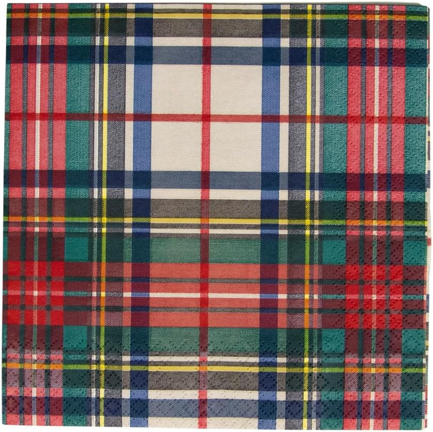 Koktejlové papírové ubrousky Dress Stewart Tartan 20 v balení