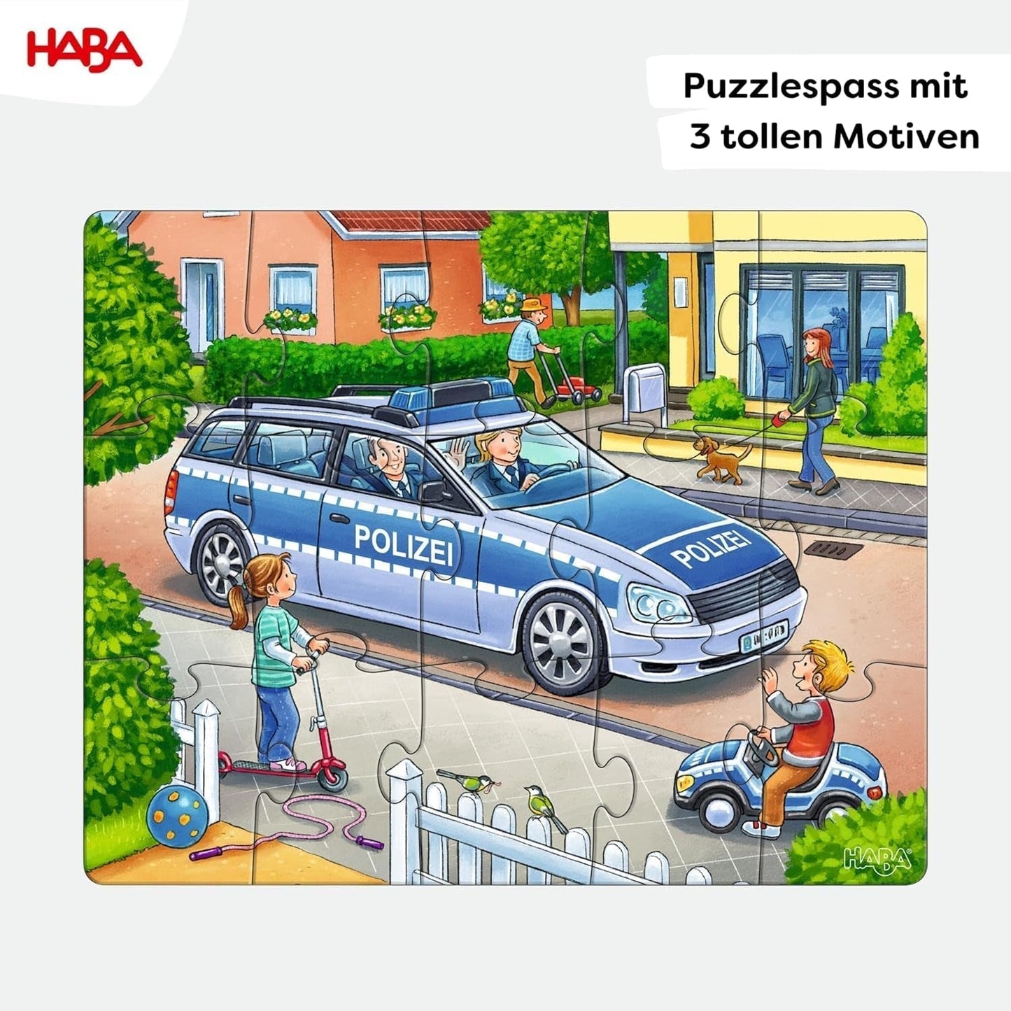 Hasičské puzzle HABA - 3dílná sada pro děti od 3 let Policejní a sanitní kartonové puzzle - podporuje jemnou motoriku a koncentraci - 1302759001 Puzzle Naty Shop