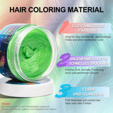 Temporary Green Hair Dye – Vosk pro barvení vlasů, Tón vlasů pro muže Ženy, Přírodní vlasová pomáda, Vosk pro barvení vlasů Crazy Party (4,23 oz, Zelený) Naty Shop Hair Dye