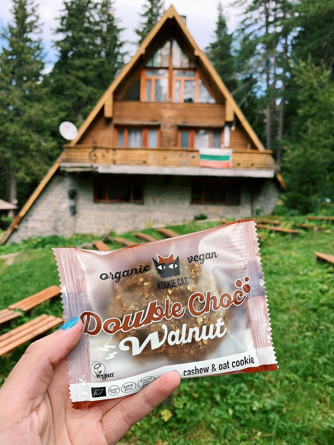 Dvojoříšková čokoláda – veganská, bezlepková, bez sóji, bio kešu a ovesné sušenky – 12 x 50 g více balení (balení po 2)