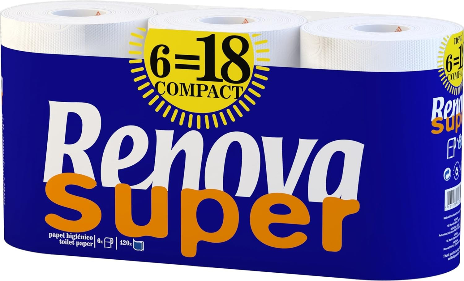 Toaletní papír RENOVA SUPER COMPACT 6 rolí
